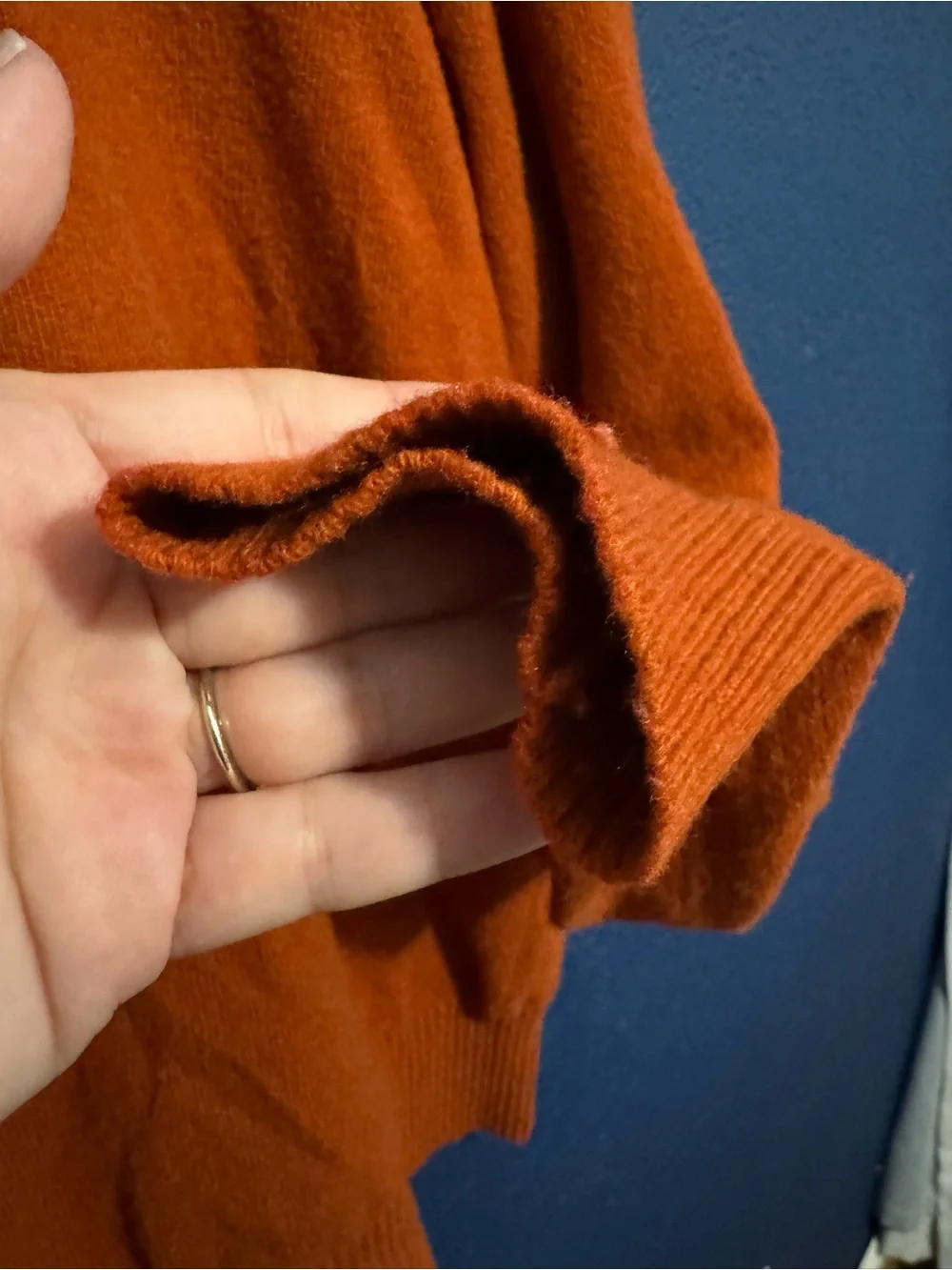 Banana Republic Men’s Burnt Orange Quarter-Button Italian Yarn Sweater